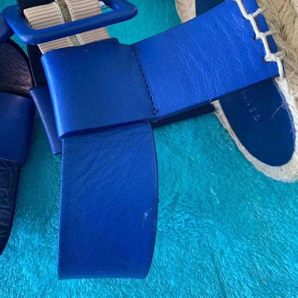 Celine Criss Cross Leather Espadrille Sandals - Picture 9 of 13